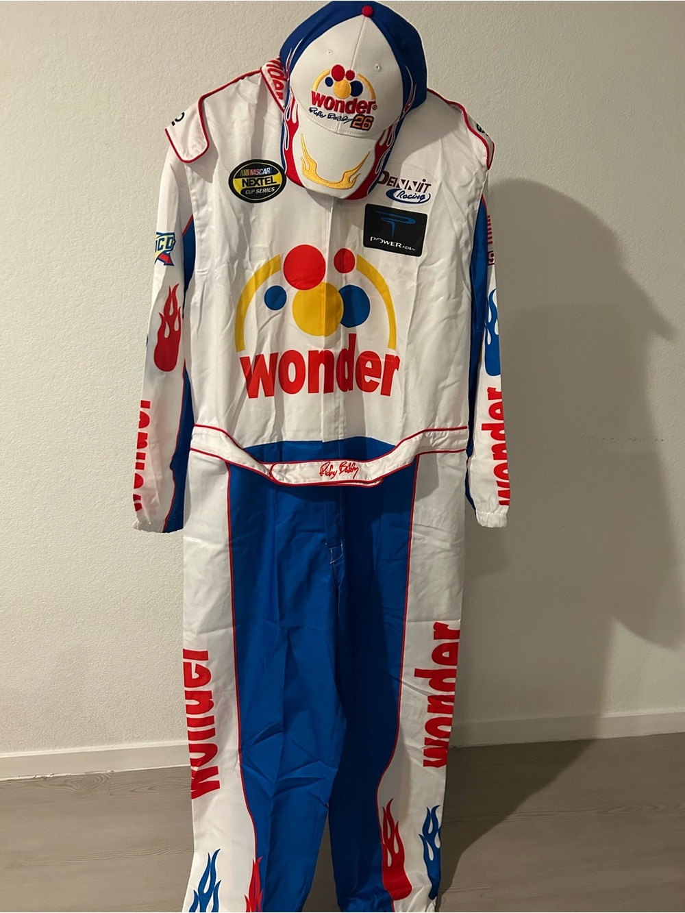 NEW, No Tags Ricky Bobby Costume with Hat Size XL Talladega Nights Jumpsuit